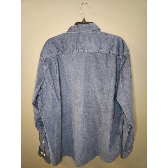 L.L. Bean Shirt Men's XL Blue Long Sleeve Corduroy Traditional Fit Button Down - Picture 3 of 4